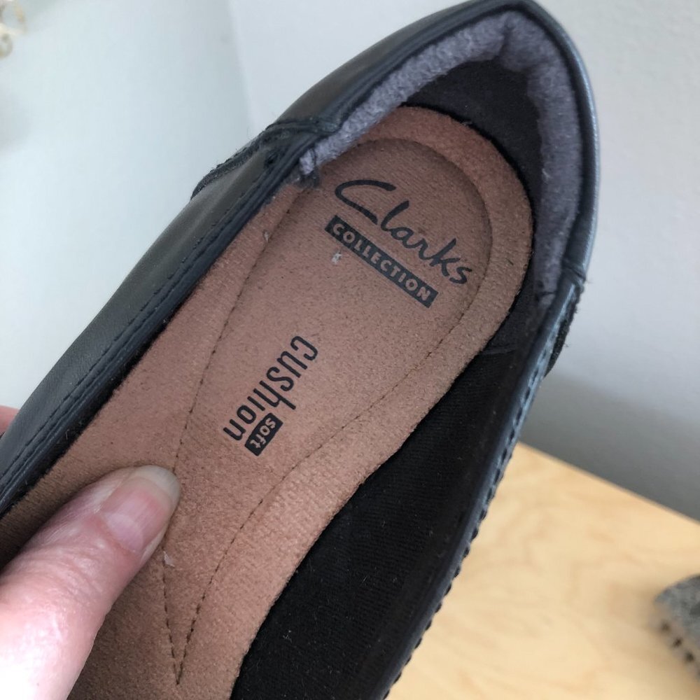 Clark's Collection Loafer Women's size 8.5 Black Ballet Flat Comfort - Picture 7 of 12